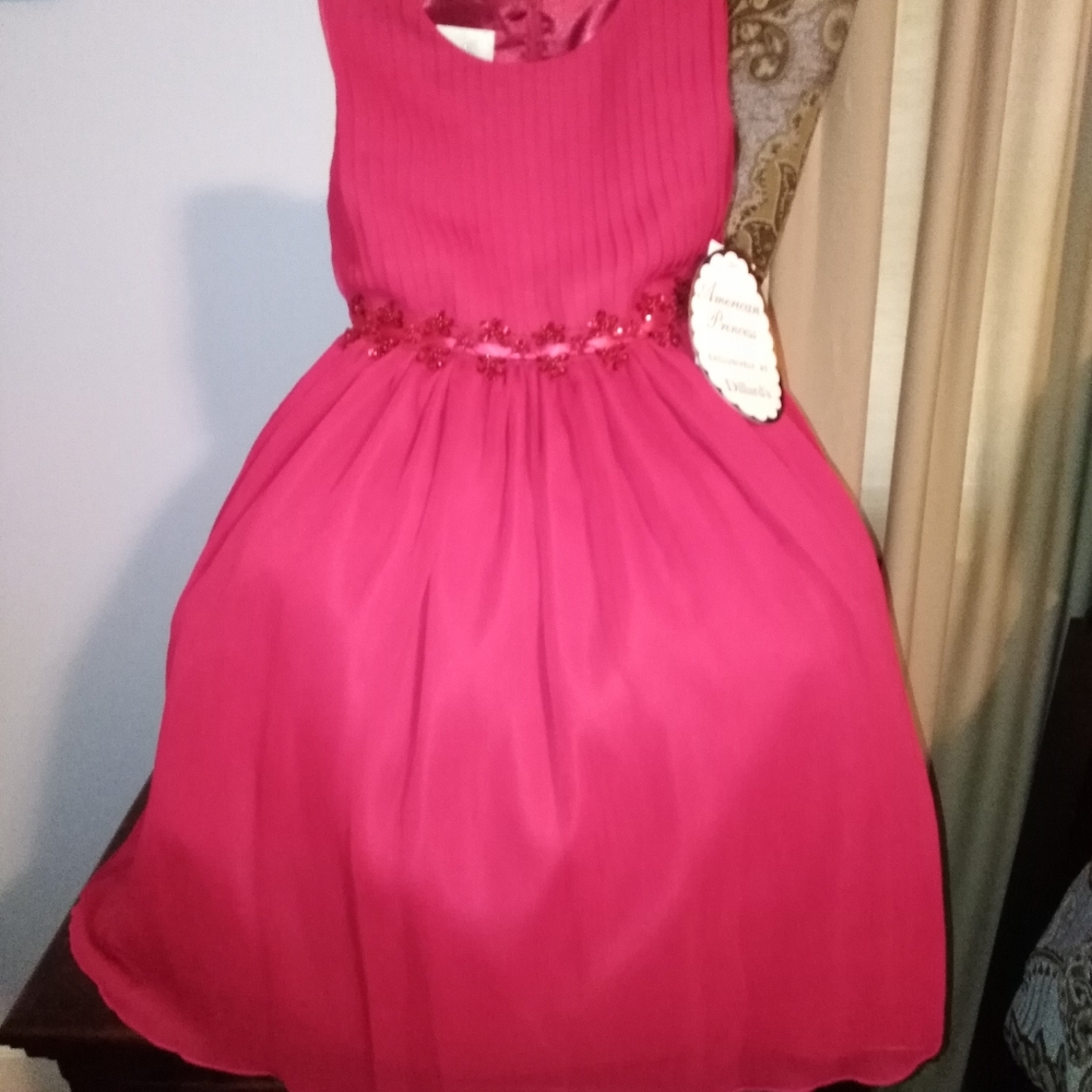 American Princess girl's burgundy dress